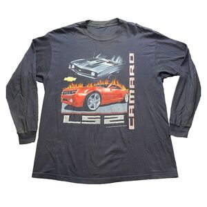 Chevrolet Camaro L52 Shirt Adult Large Black Chevy Sports Car Promo Pullover Men